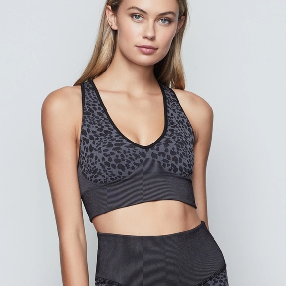 NWT Good American PAINTED CHEETAH STRAPPY BRA - Picture 1 of 5